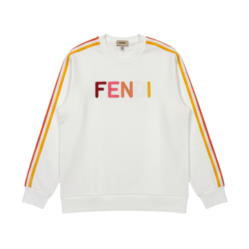 Fendi Kids Sweatshirt featuring color-block logo lettering and striped sleeves available at Lestyle Boutique Melbourne