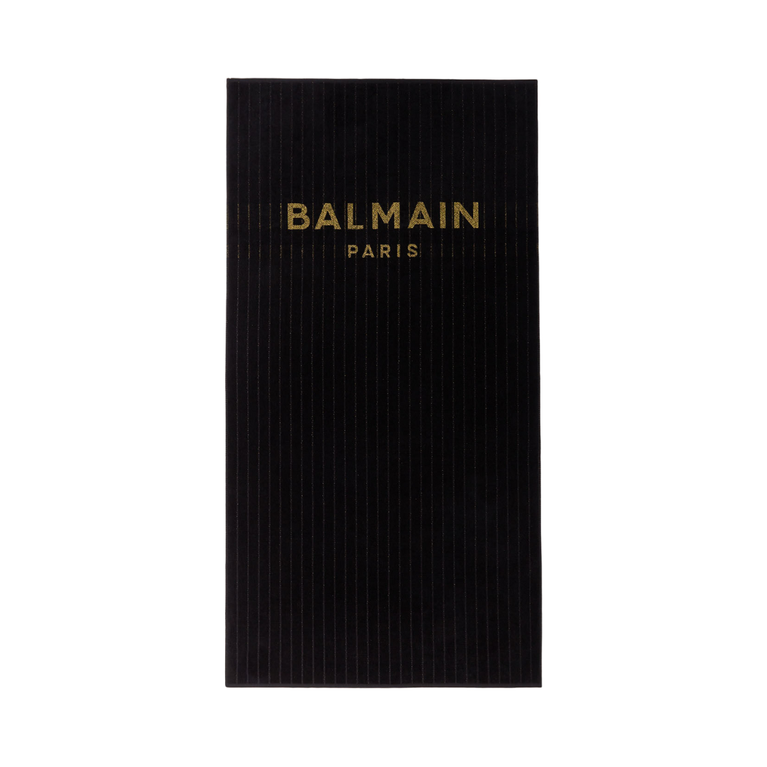 BALMAIN beach towel featuring gold lettering available at Lestyle Boutique Melbourne