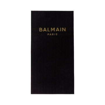 BALMAIN beach towel featuring gold lettering available at Lestyle Boutique Melbourne