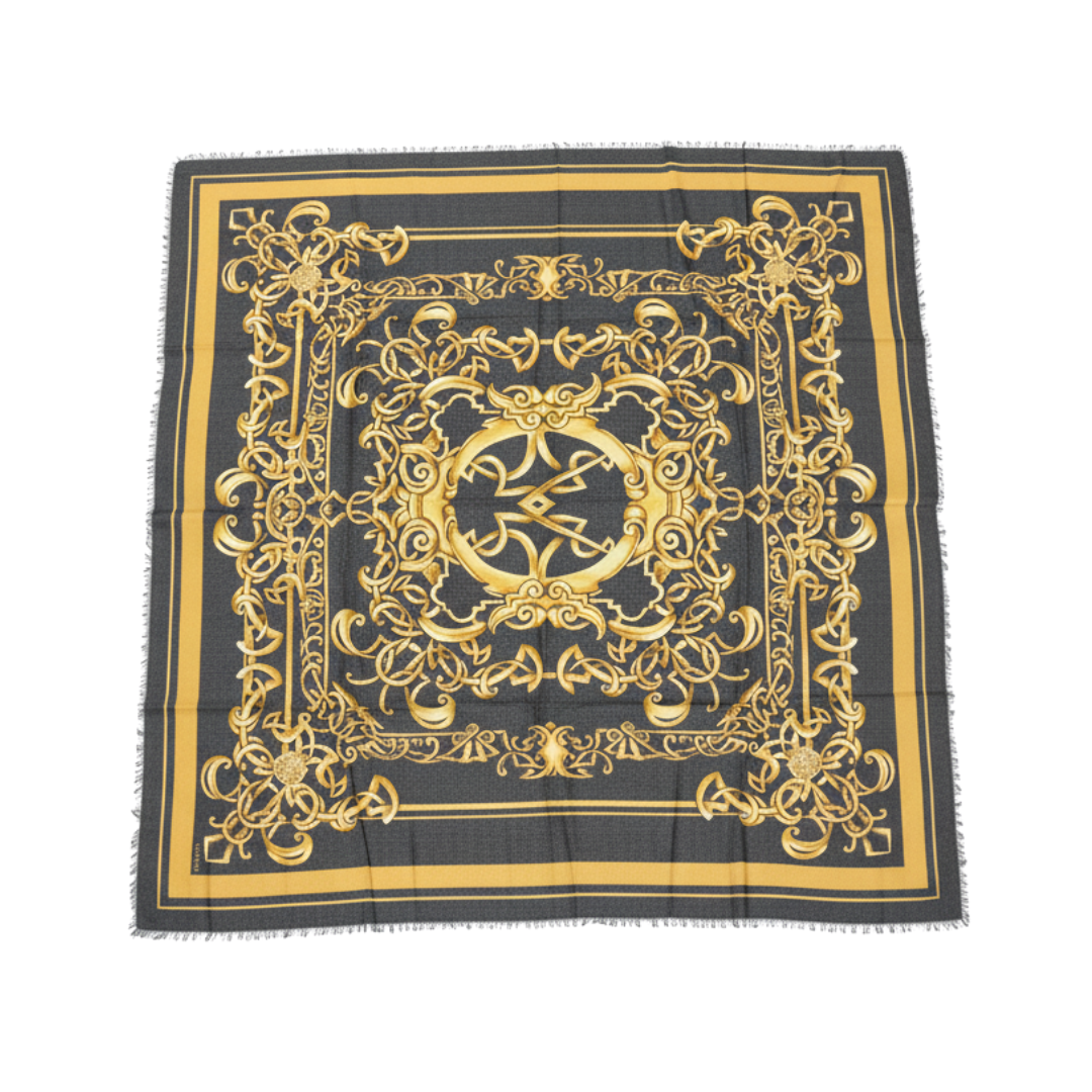 VERSACE silk scarf featuring golden chain pattern available at Lestyle Boutique Melbourne