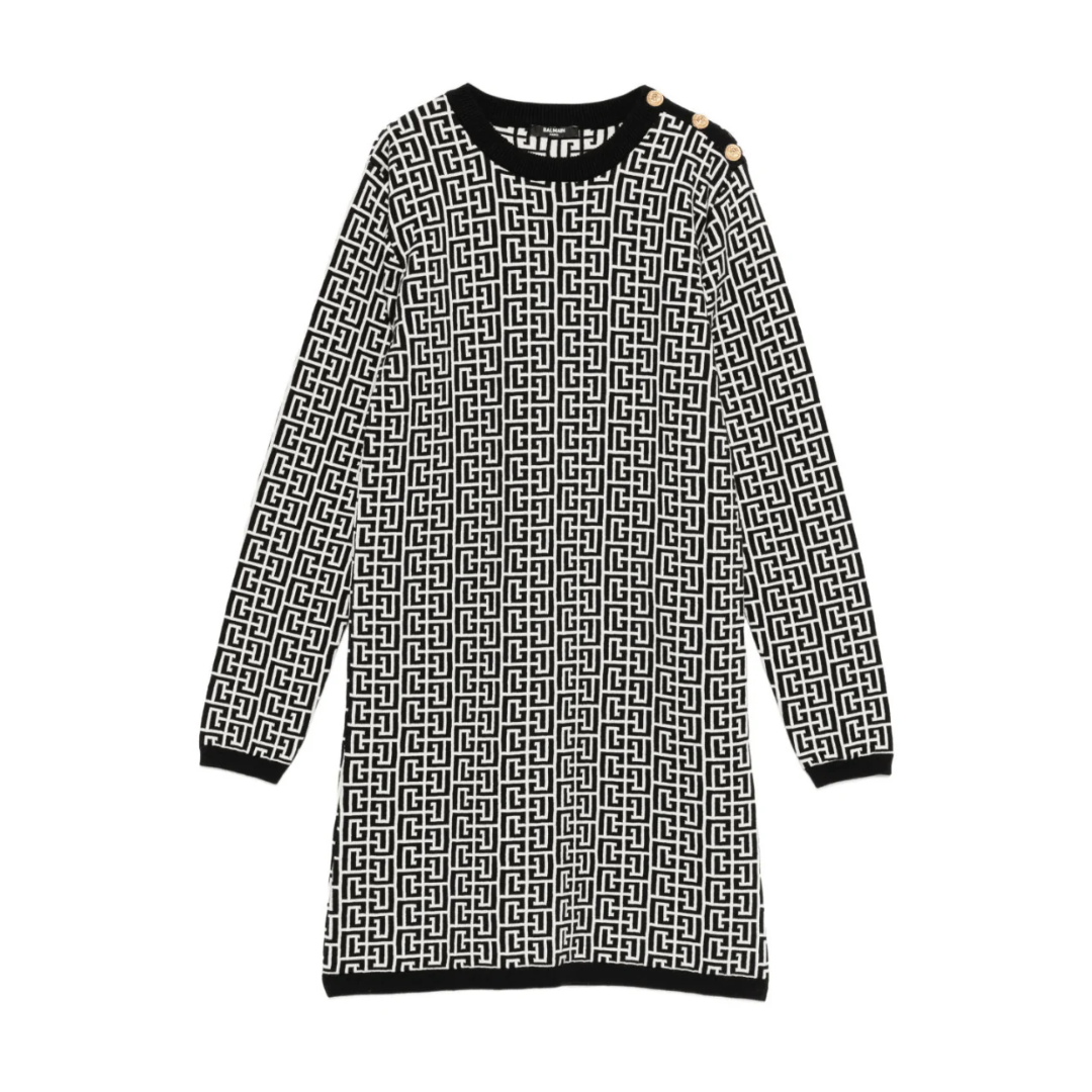 Balmain Kids dress featuring multicolored monogram available at Lestyle Boutique Melbourne