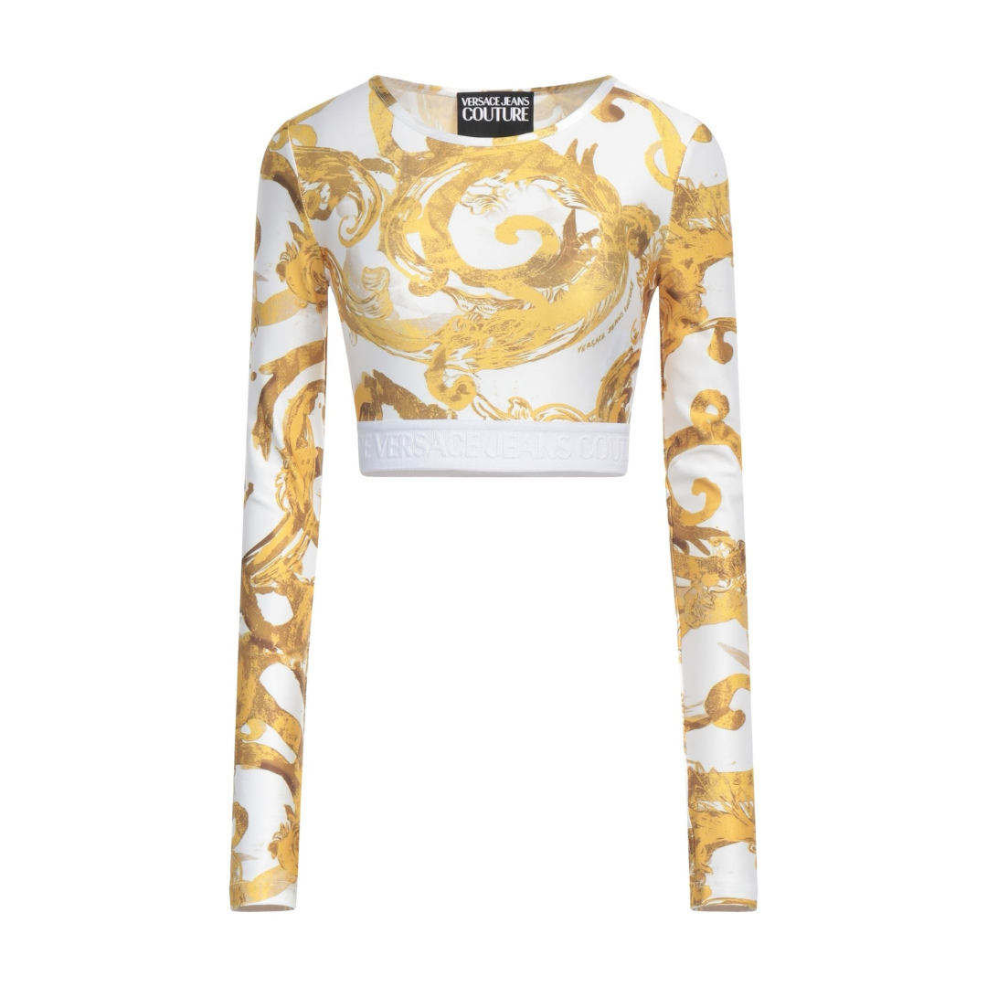 VERSACE JEANS COUTURE Top featuring gold baroque print available at Lestyle Boutique Melbourne
