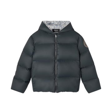 VERSACE KIDS HOODED PUFFER JACKET featuring Medusa thread-embroidery available at Lestyle Boutique Melbourne