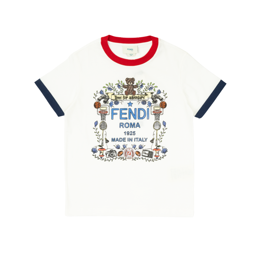 Fendi Kids T-shirt featuring a colorful print available at Lestyle Boutique Melbourne