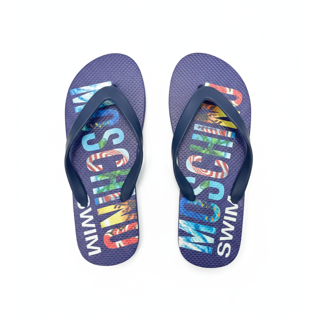 MOSCHINO SLIPPERS featuring multicolor graphic print available at Lestyle Boutique Melbourne