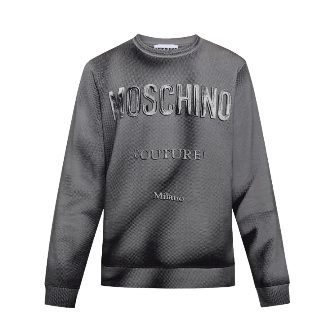 MOSCHINO sweatshirt featuring embossed logo lettering available at Lestyle Boutique Melbourne