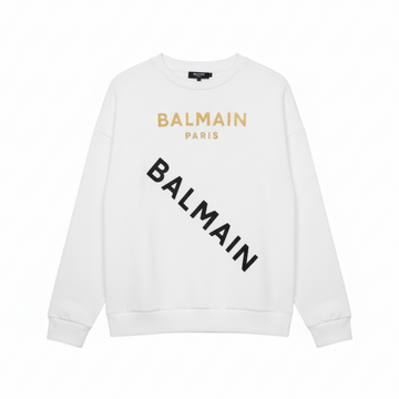 Balmain sweatshirt featuring oversized fit and gold logo available at Lestyle Boutique Melbourne
