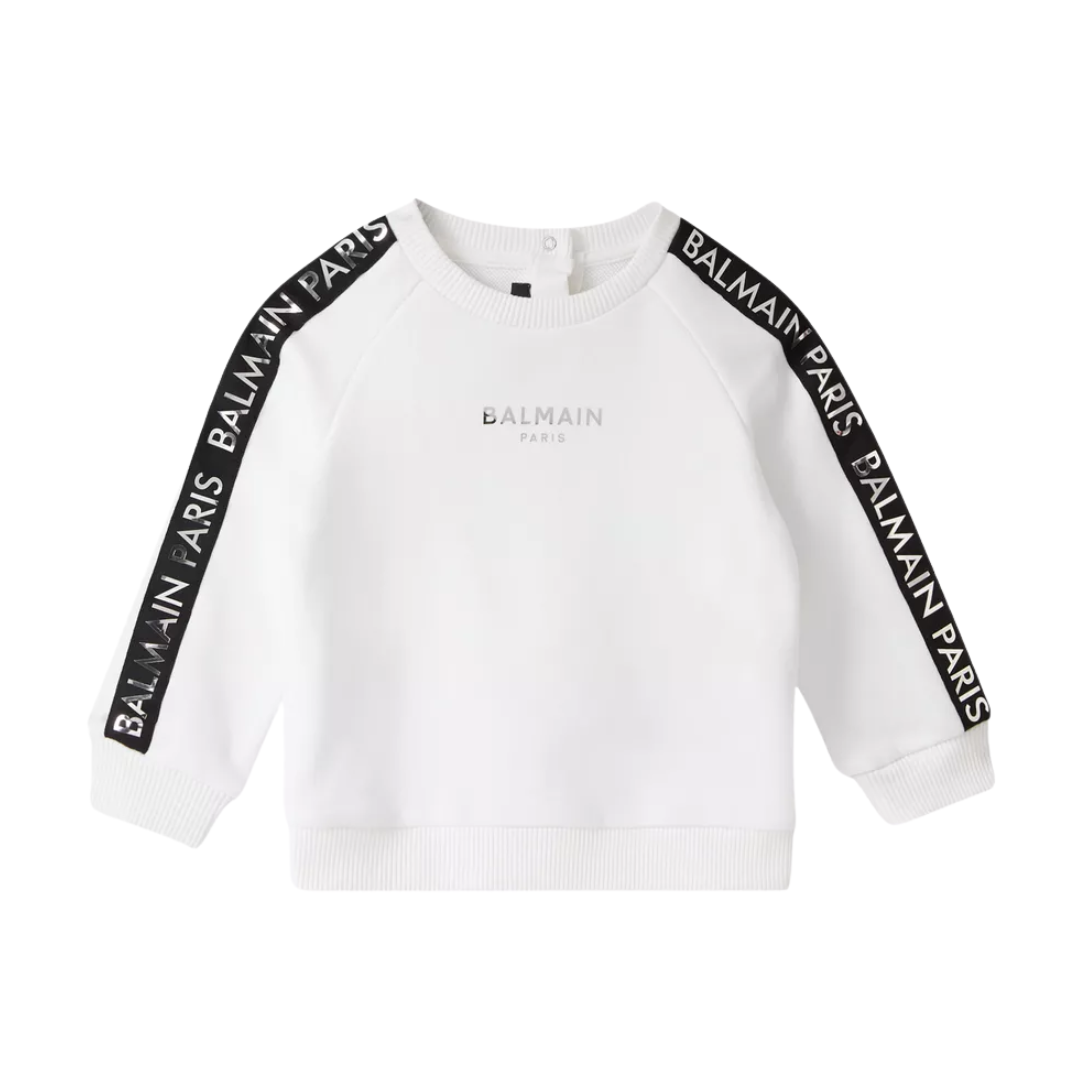 Balmain Paris sweatshirt featuring contrast logo trim available at Lestyle Boutique Melbourne