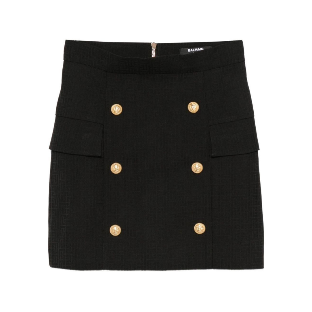 Balmain Kids Skirt featuring gold buttons and flap pockets available at Lestyle Boutique Melbourne