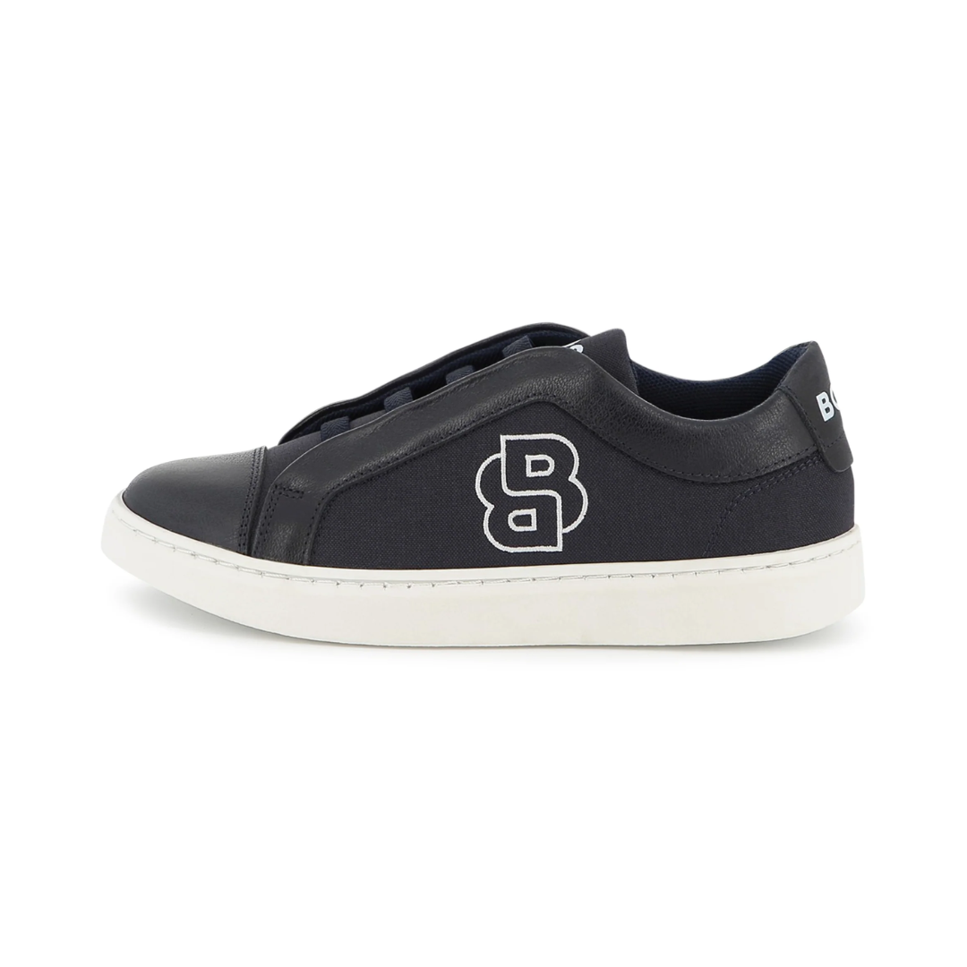 BOSS ELASTICATED LACE-UP TRAINERS featuring logo embroidery available at Lestyle Boutique Melbourne
