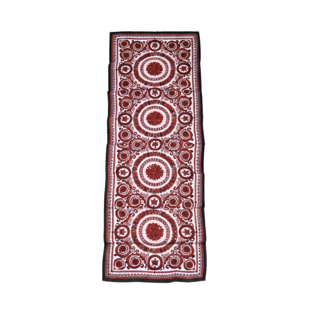 VERSACE SCARF featuring ornate red medallion pattern available at Lestyle Boutique Melbourne