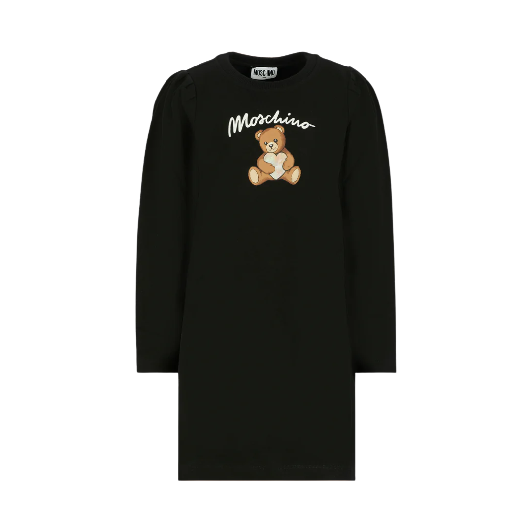 Moschino Kids dress featuring teddy bear print available at Lestyle Boutique Melbourne