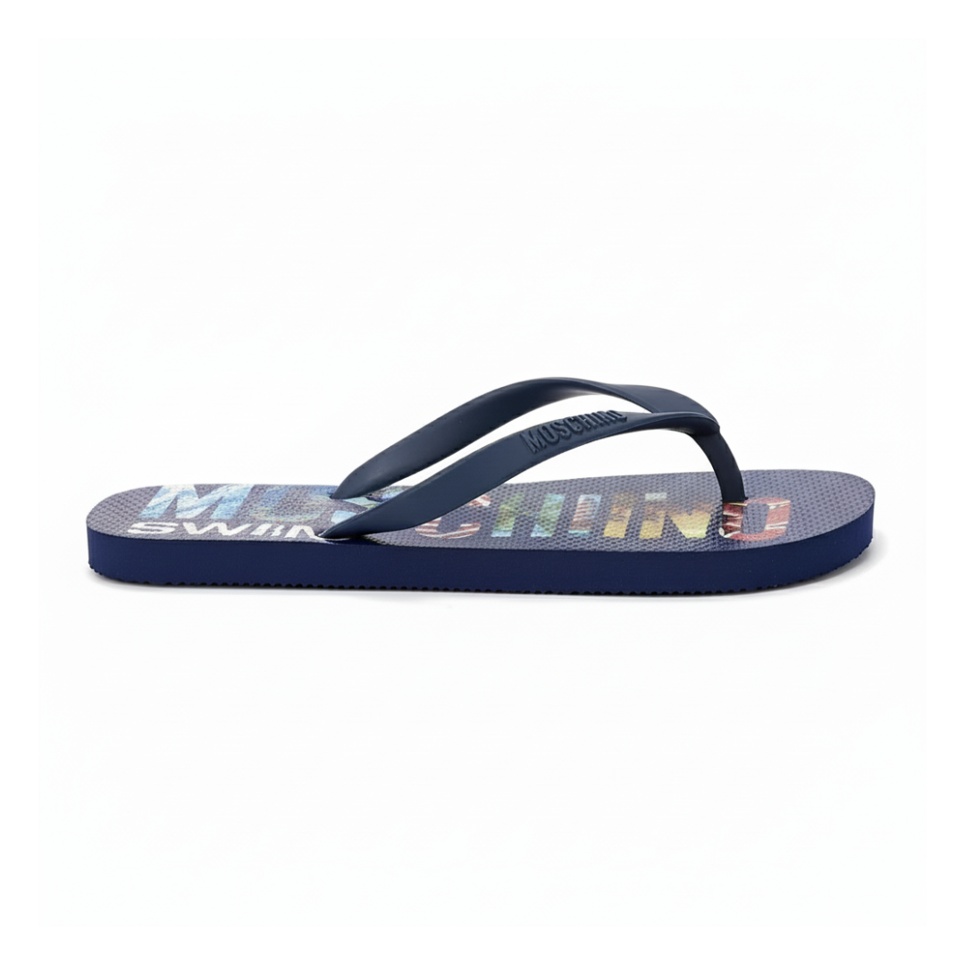 MOSCHINO SLIPPERS featuring multicolor graphic print available at Lestyle Boutique Melbourne