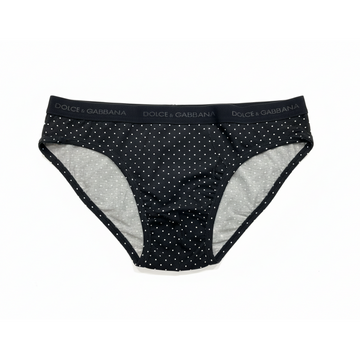 Dolce & Gabbana briefs featuring black polka dot print and branded waistband available at Lestyle Boutique Melbourne