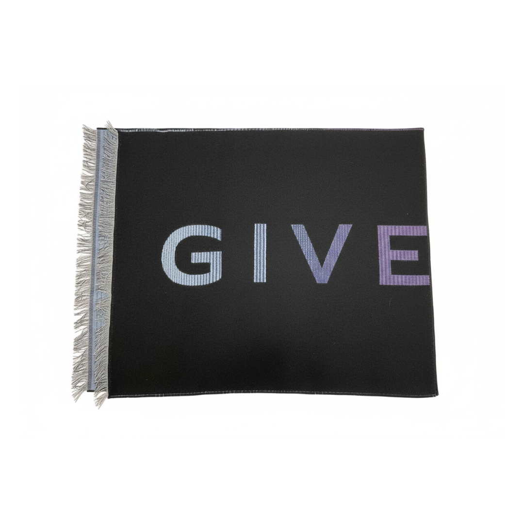 Givenchy scarf featuring bold logo lettering available at Lestyle Boutique Melbourne