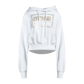 Versace Jeans Couture Sweatshirt with a gold foil logo framed by a rope border, cropped silhouette, available at Lestyle Boutique Melbourne