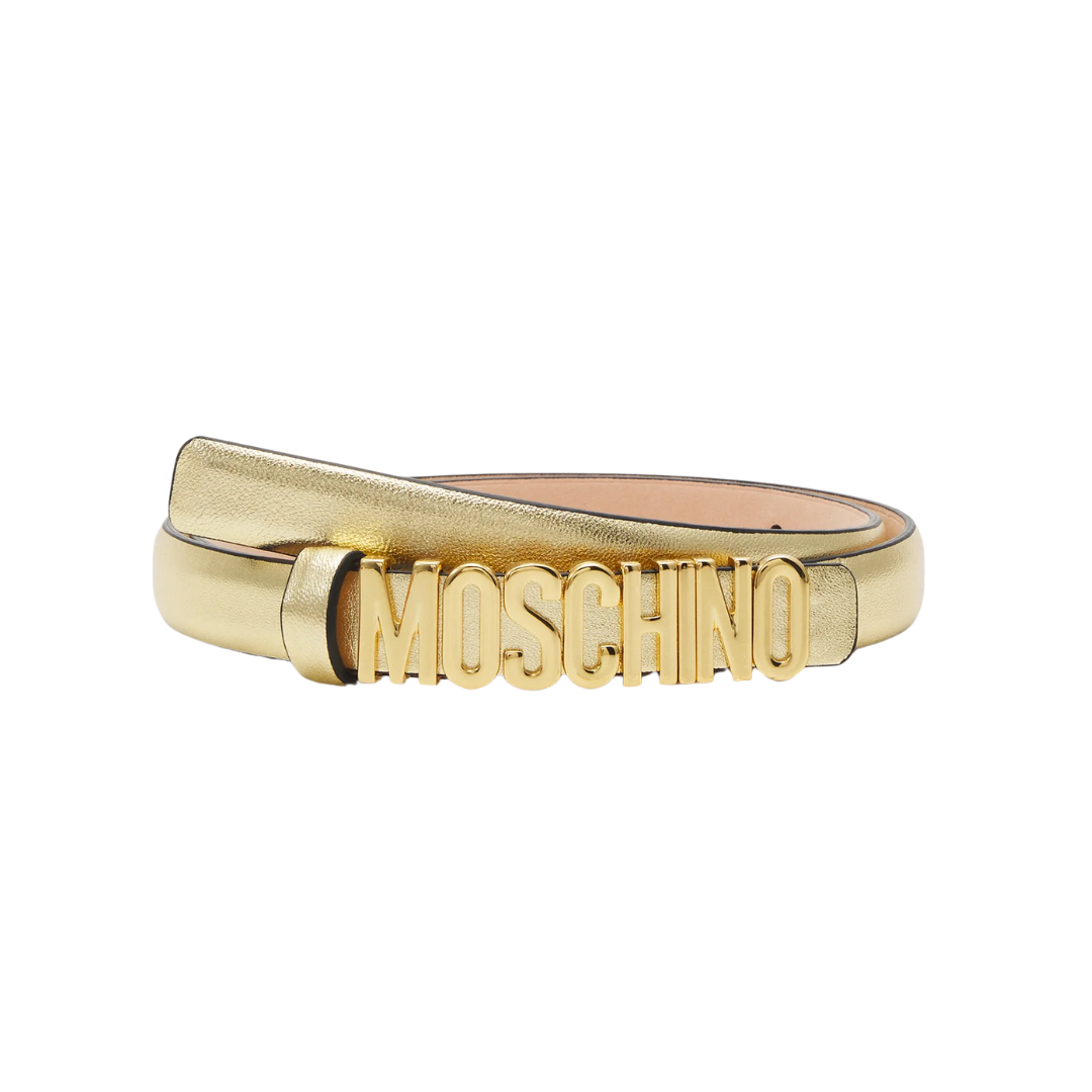 MOSCHINO belt featuring oversized logo buckle available at Lestyle Boutique Melbourne