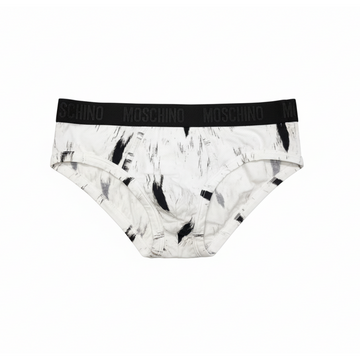 MOSCHINO underwear with abstract brush stroke print and branded elastic waistband, available at Lestyle Boutique Melbourne