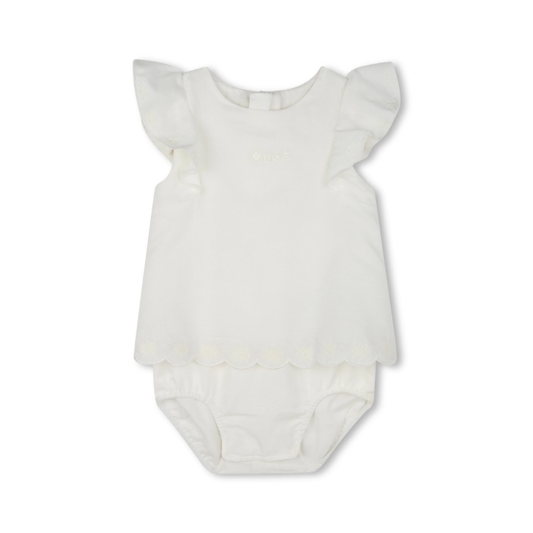 Chloé kids romper featuring flutter sleeves available at Lestyle Boutique Melbourne