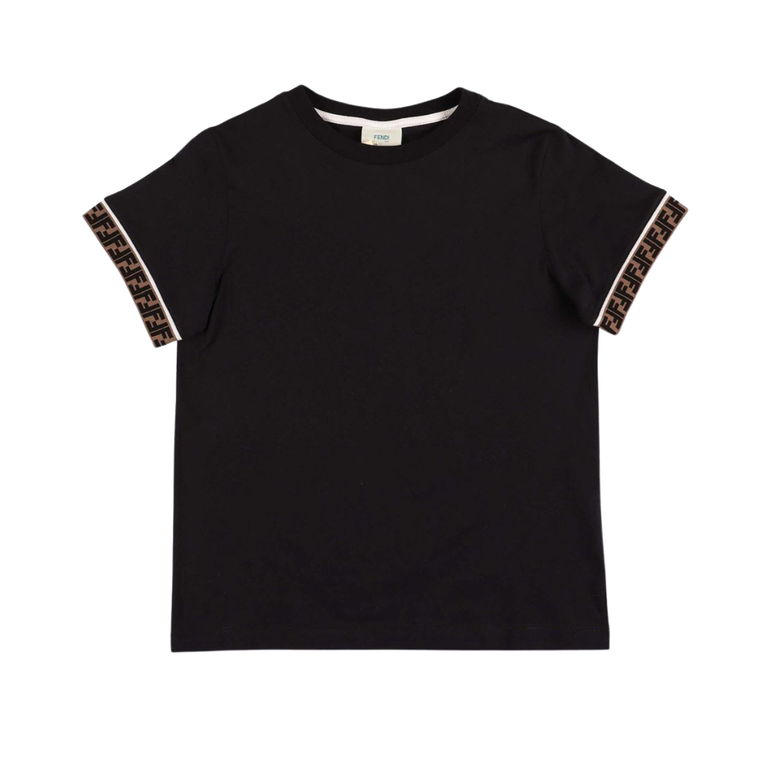 FENDI KIDS T-SHIRT featuring FF logo tape on sleeves available at Lestyle Boutique Melbourne