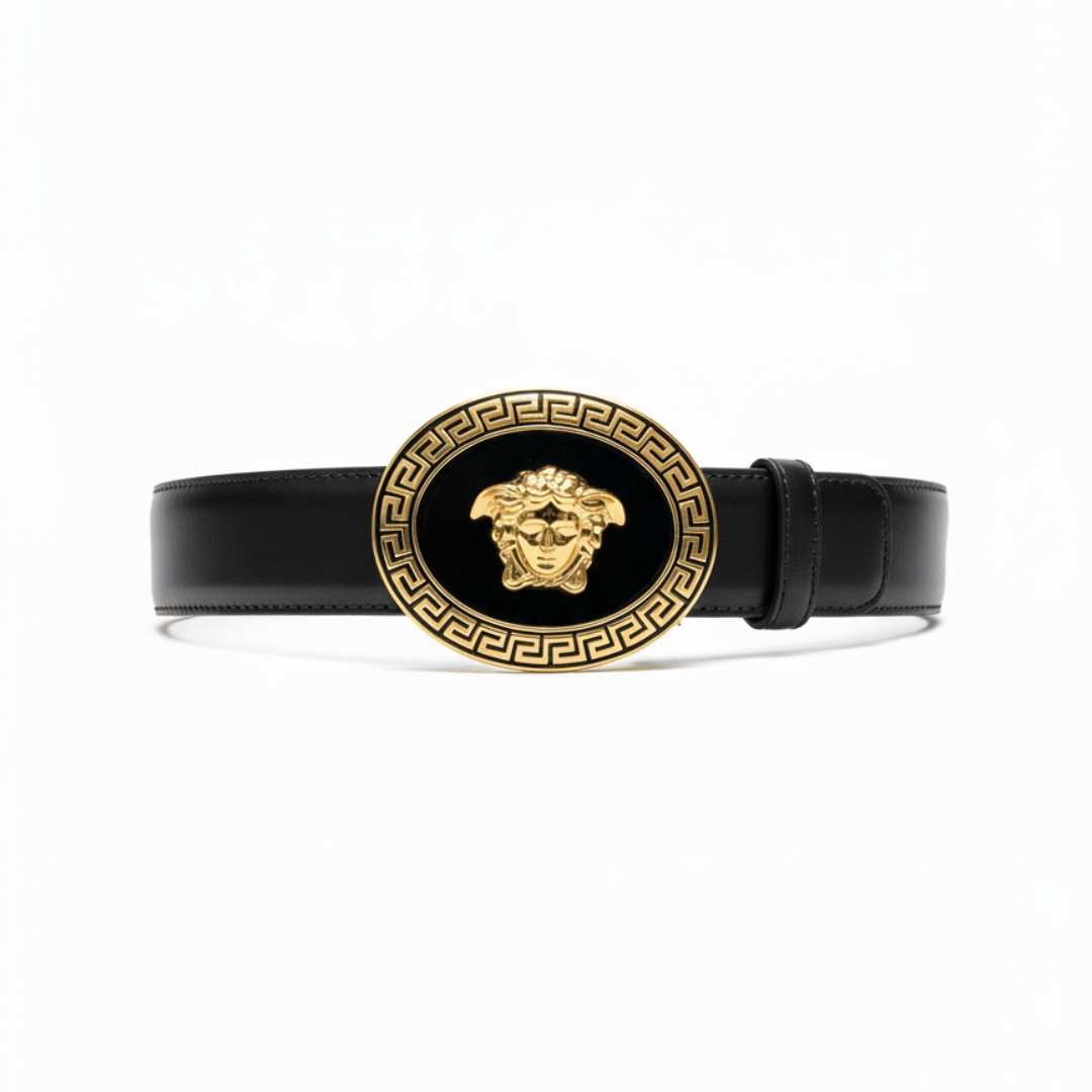 Versace belt featuring Medusa head buckle available at Lestyle Boutique Melbourne