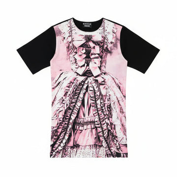 MOSCHINO dress oversized t-shirt featuring pink dress print graphic available at Lestyle Boutique Melbourne