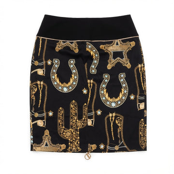 Versace skirt featuring ornate gold chain and jewel embellishment print available at Lestyle Boutique Melbourne