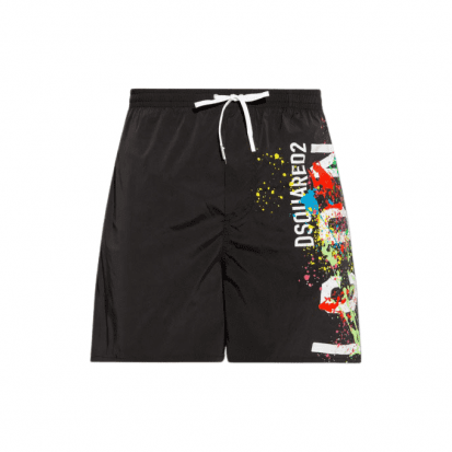 DSQUARED2 shorts featuring paint-splatter design, available at Lestyle Boutique Melbourne