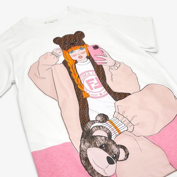 Fendi kids t-shirt featuring a manga-style print, available at Lestyle Boutique Melbourne
