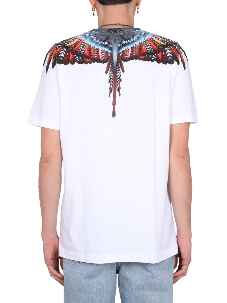 MARCELO BURLON T-SHIRT featuring winged feather graphic available at Lestyle Boutique Melbourne