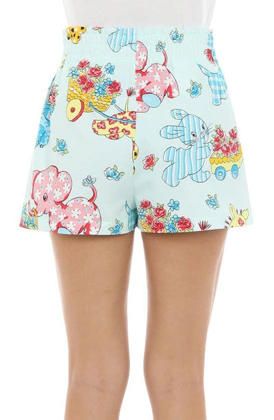 Moschino shorts with vibrant multicolor animal print available at Lestyle Boutique Melbourne