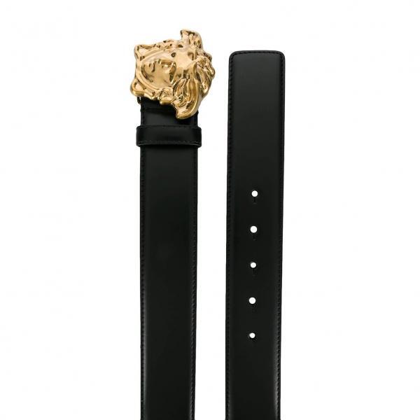 Versace belt featuring a gold Medusa logo buckle available at Lestyle Boutique Melbourne