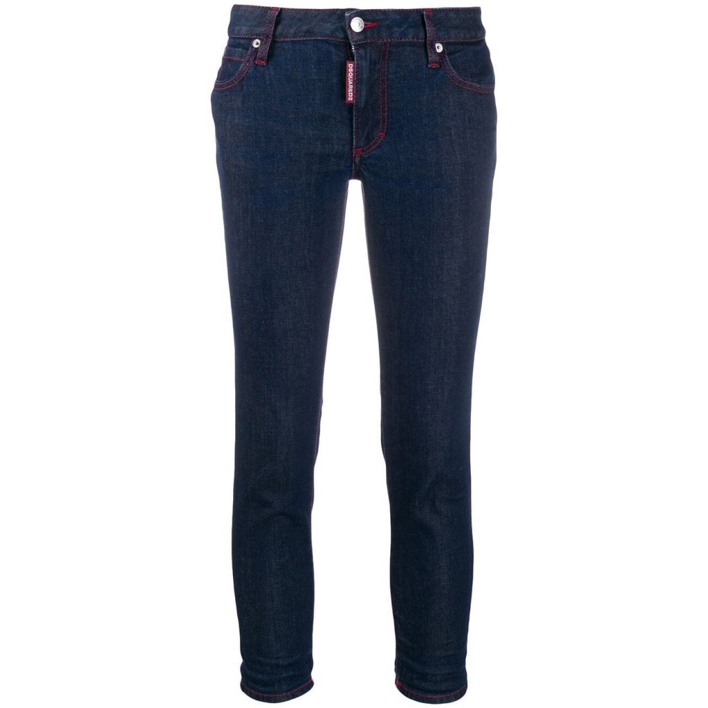 DSQUARED2 JEANS featuring blue stretch cotton skinny cropped jeans available at Lestyle Boutique Melbourne