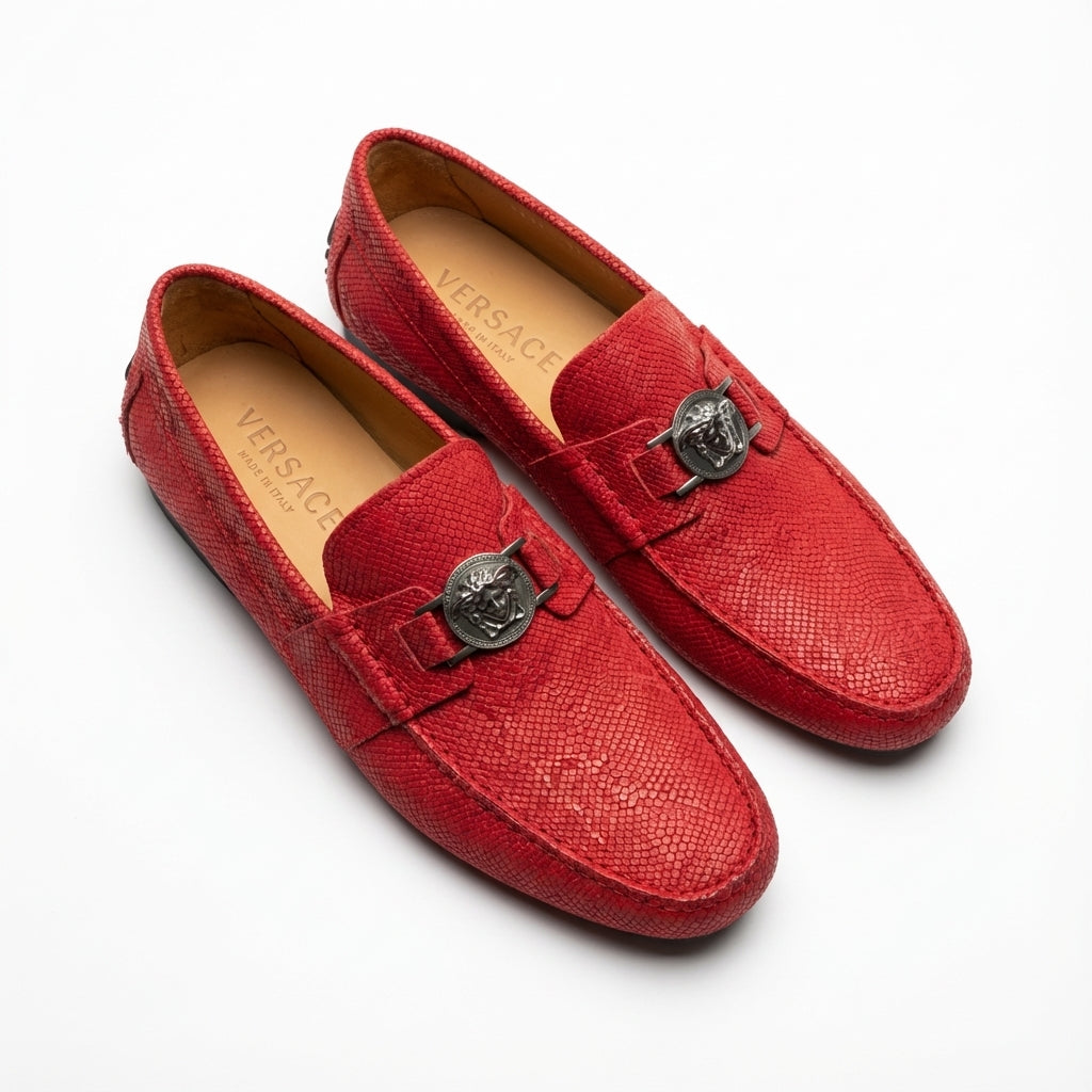 Versace loafers featuring Medusa buckle available at Lestyle Boutique Melbourne