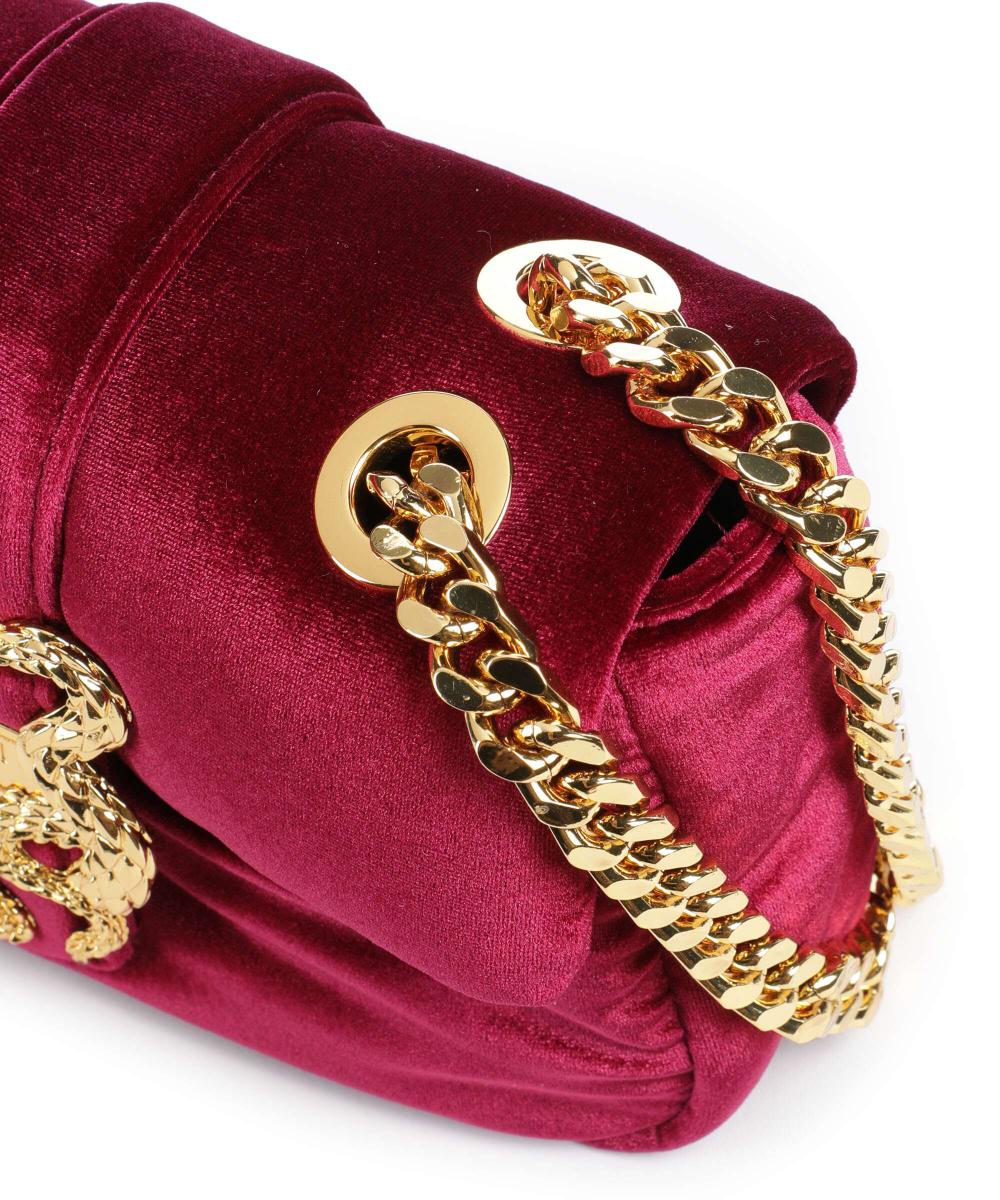 Just Cavalli shoulder bag featuring velvet fabric and a gold snake clasp available at Lestyle Boutique Melbourne