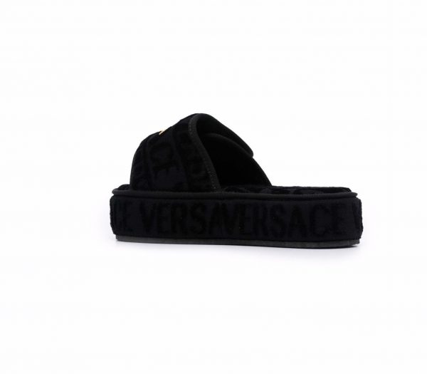VERSACE SLIPPERS featuring embossed logo platform available at Lestyle Boutique Melbourne
