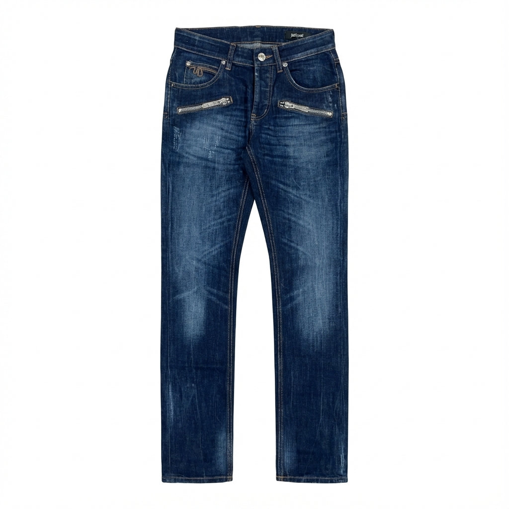 Just Cavalli jeans featuring zippered front pockets available at Lestyle Boutique Melbourne