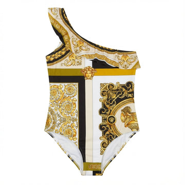 VERSACE SWIMSUIT featuring one-shoulder baroque print available at Lestyle Boutique Melbourne