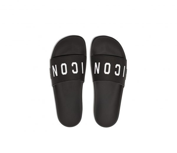 DSQUARED2 slides with logo print, perfect for casual wear, available at Lestyle Boutique Melbourne