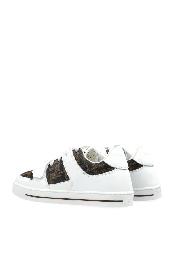 Fendi Junior sneakers featuring Velcro strap and jacquard FF logo with white rubber sole available at Lestyle Boutique Melbourne