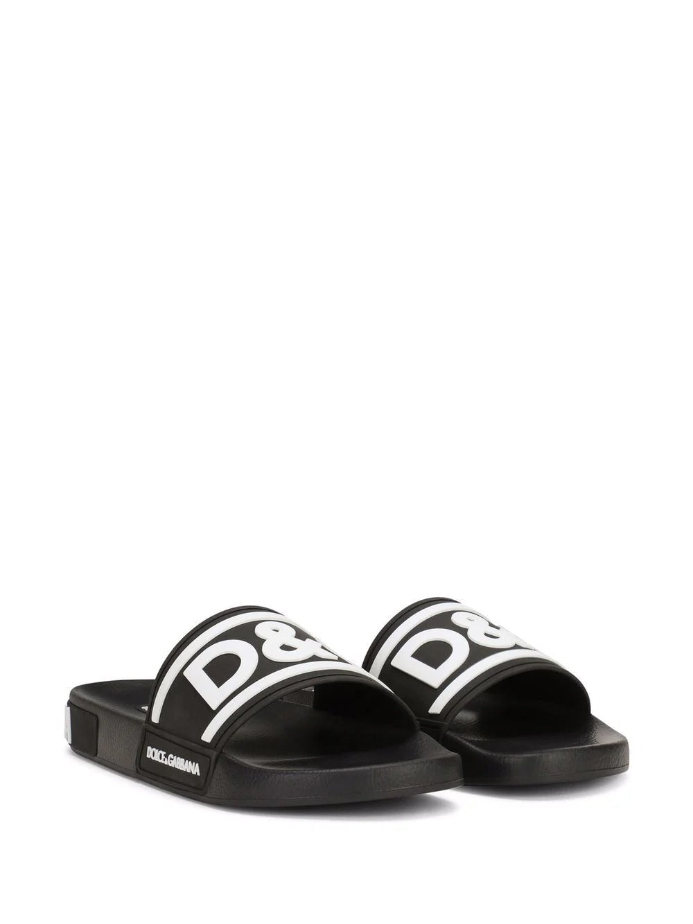 Dolce & Gabbana logo-strap slides featuring logo-print strap, available at Lestyle Boutique Melbourne
