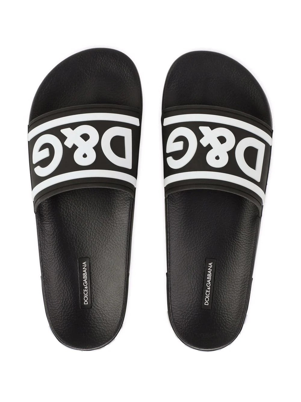 Dolce & Gabbana logo-strap slides featuring logo-print strap, available at Lestyle Boutique Melbourne