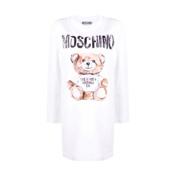 Moschino dress featuring teddy bear print, luxury fashion available at Lestyle Boutique Melbourne