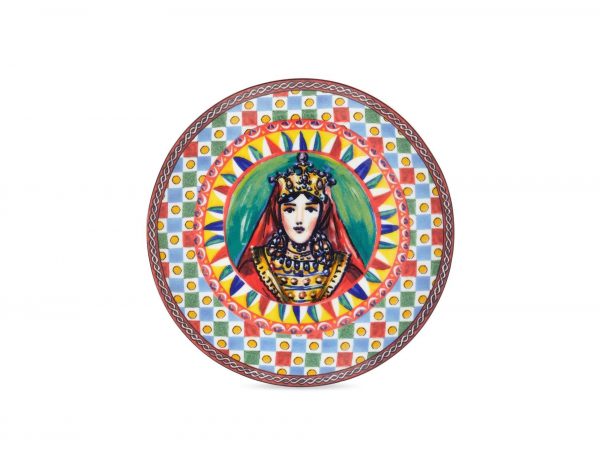 Dolce & Gabbana plate with multicolour design, perfect for elegant dining, available at Lestyle Boutique Melbourne