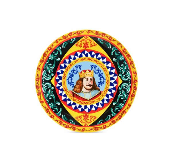 Dolce & Gabbana knight-print charger plate, a luxurious addition to your tableware, available at Lestyle Boutique Melbourne