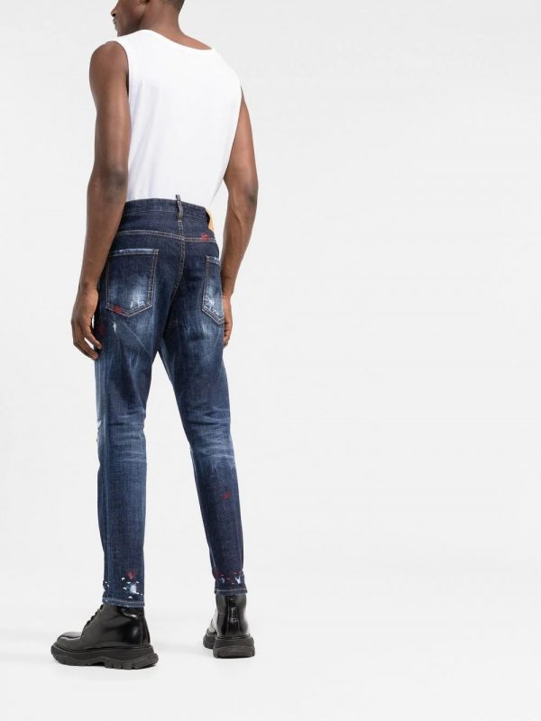 DSQUARED2 jeans with ripped detailing, crafted from cotton blend for comfort, available at Lestyle Boutique Melbourne