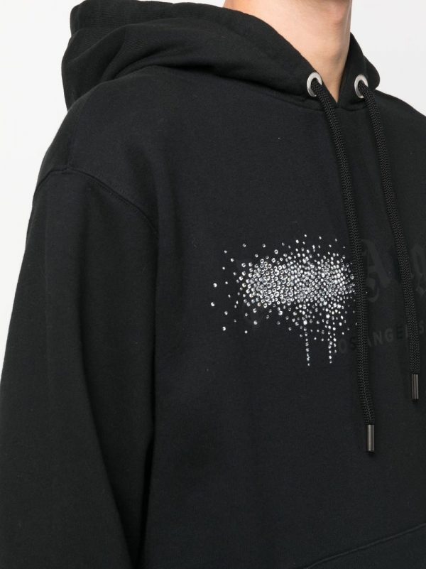 Palm Angels hoodie with rhinestone embellishments, available at Lestyle Boutique Melbourne