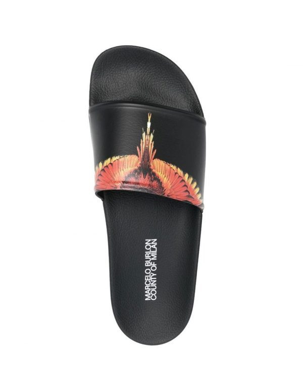 Marcelo Burlon Slides with wings print, luxury comfort and style available at Lestyle Boutique Melbourne