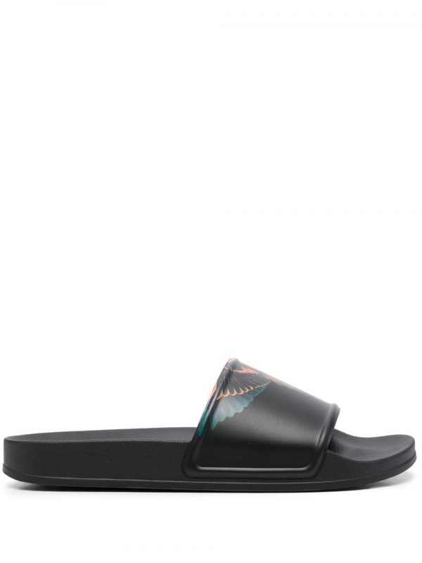 Marcelo Burlon slides with feather print design, available at Lestyle Boutique Melbourne