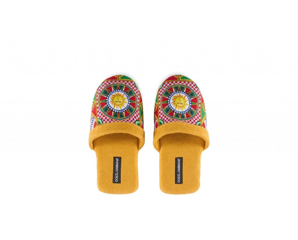 DOLCE & GABBANA SLIPPERS featuring CARRETTO SICILIANO-PRINT available at Lestyle Boutique Melbourne